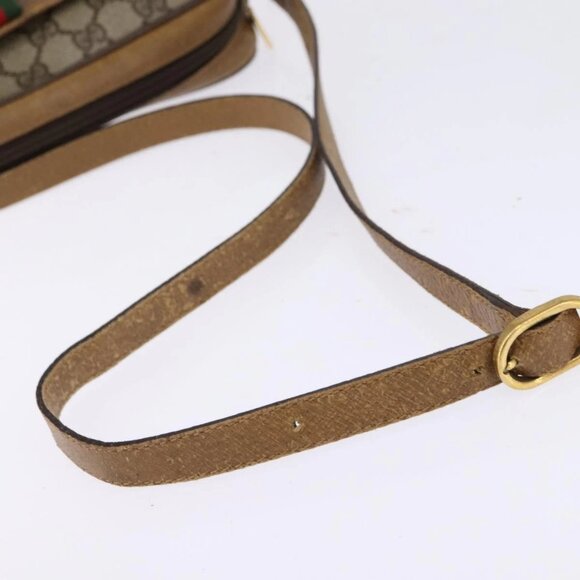 GUCCI GG Supreme Web Sherry Line Shoulder Bag PVC Beige 116 02 089 Auth 148264 - Picture 8 of 16